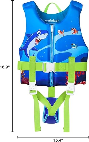 Miniatura 7 de Chaleco de natación para niños, flotadores para niños pequeños con correa de seguridad ajustable, ayuda a la natación, traje de baño para niños y