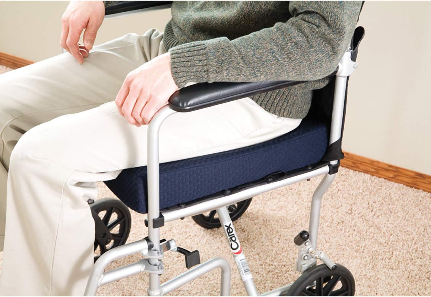 Carex Memory Foam Seat Cushion - Office Chair Cushion and Wheelchair Cushion - Comfortable Chair Pad, 18" x 16" x 3" : Health & Household