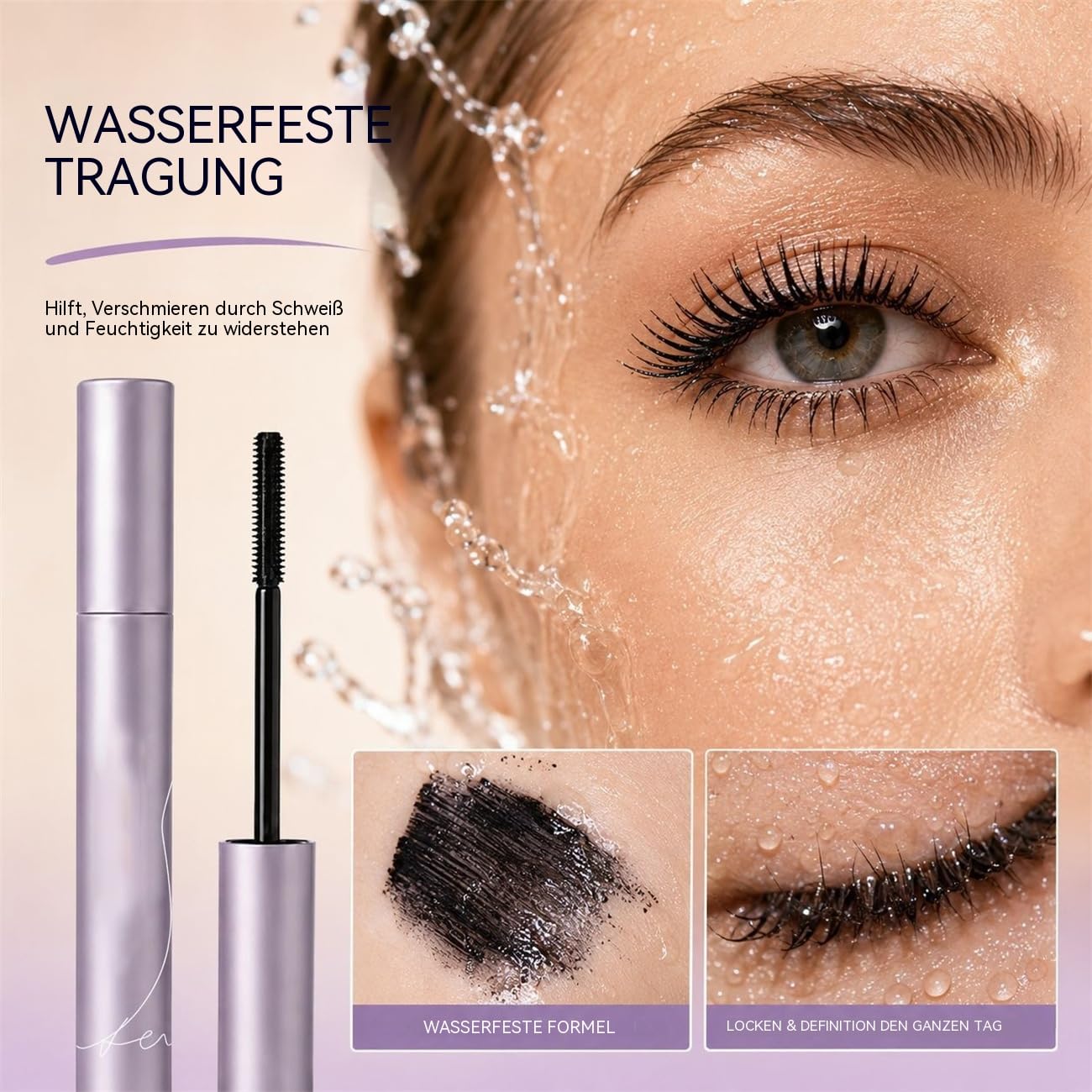 Mascara Volumen & Länge – Wimperntusche Schwarz, Glättende Textur, Kein Verklumpen, Smudge-Proof, Für Empfindliche Augen, Vegane Formel, Langanhaltend