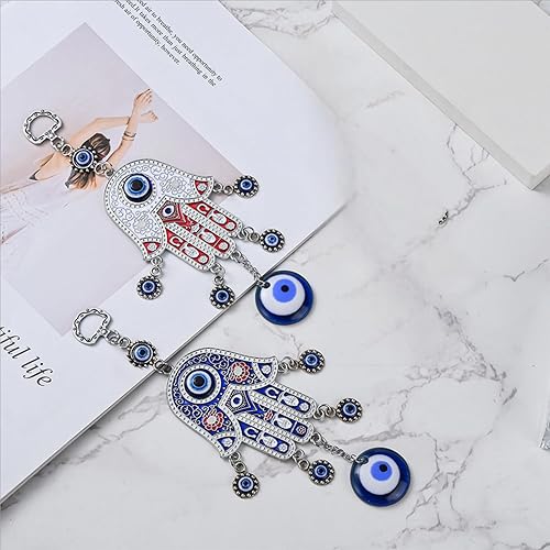 Miniatura 7 de Decoración creativa hecha a mano con talismán de mano santa de Fátima y herradura de ojo malvado, dije de buena suerte, oficina, decoración de 1pc
