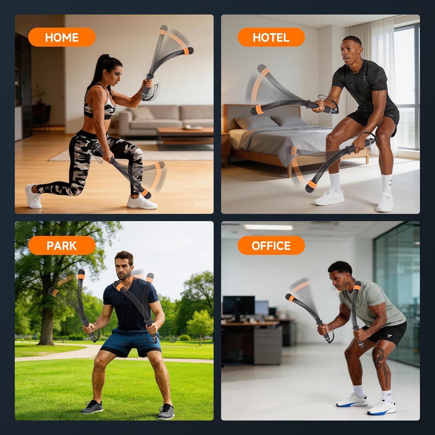 Adjustable Ropeless Battle Ropes, Portable Training Ropes for Home Gym, Quiet Air Resistance Heavy Duty Cordless Battle Rope, Versatile Exercise Equipment for Indoor and Travel Exercise