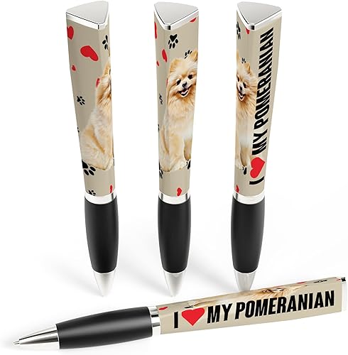 ANINKABOVE I Love my Pomeranian Dog Pen - Bolígrafo de punta media con tinta negra suave para escribir y rellenar el mejor regalo para todas las