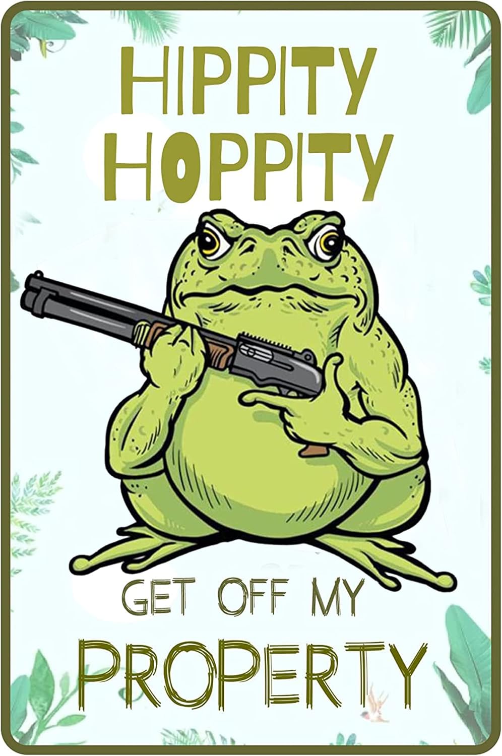 Funny Vintage Decor Metal Tin No Trespassing Sign Hippity Hoppity Get Off My Property, For Shop Garage Bar Club 8"x12"