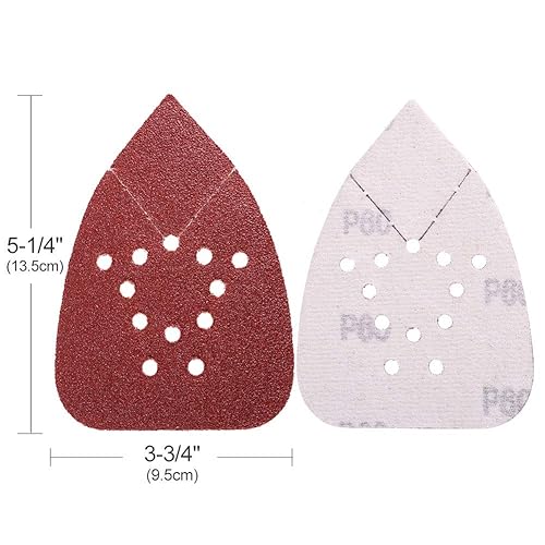 Miniatura 5 de LotFancy Almohadillas de lija para lijadoras de ratón Black and Decker, 50 unidades de papel de lija de grano 60, 80, 120, 150, 220, surtido de