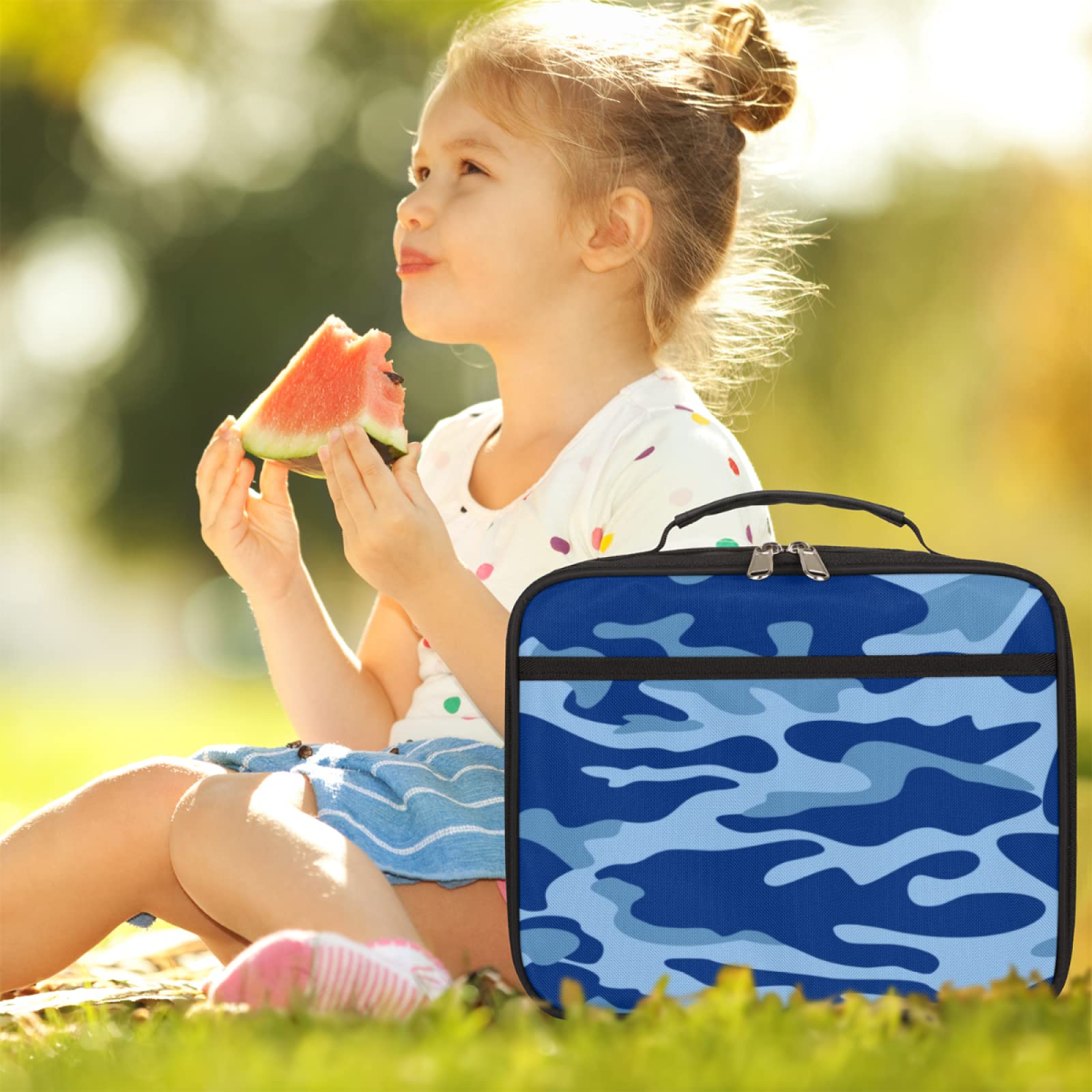 Conjunto Mochila Y Bolsa De Almuerzo Camuflaje Para Niños Color Diseño