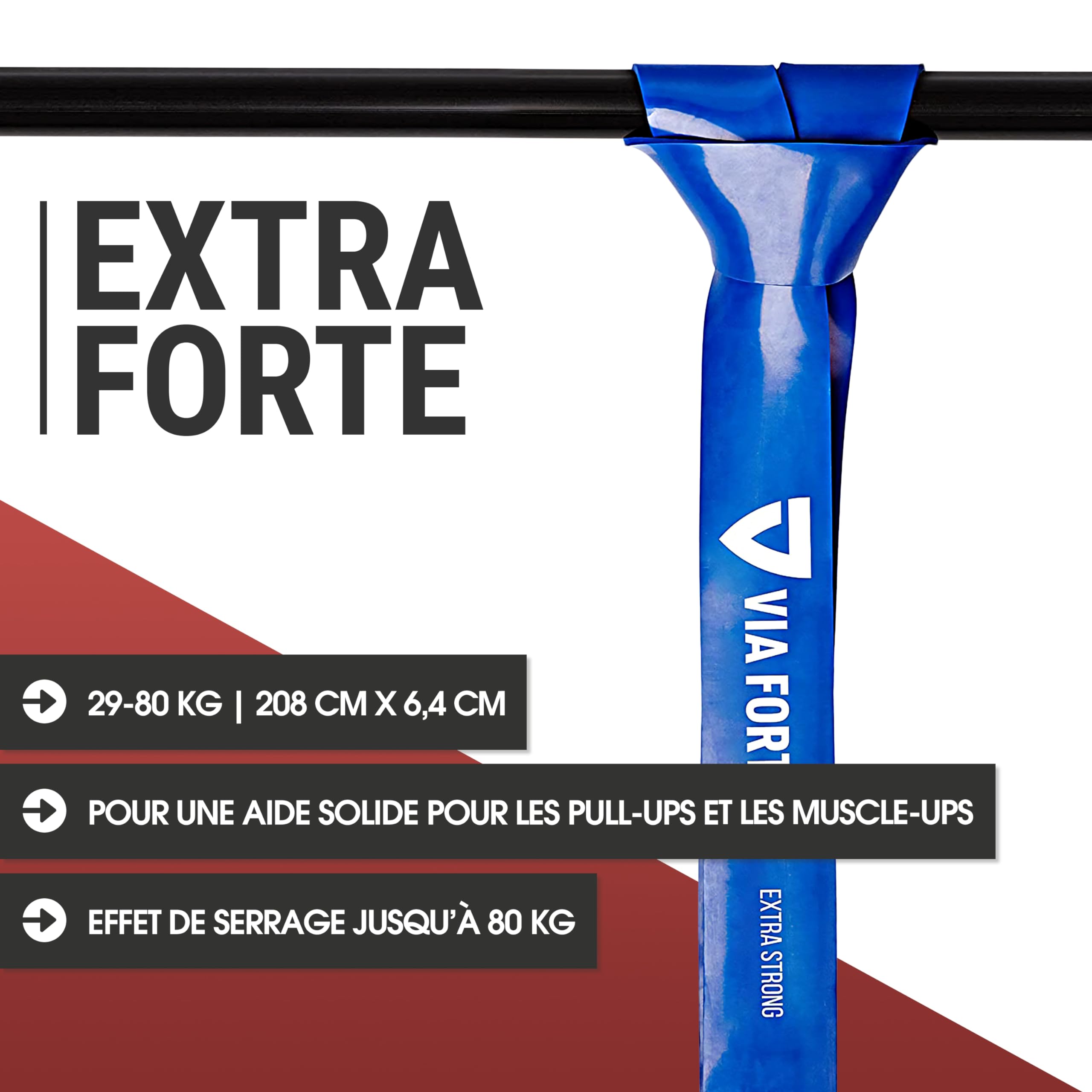 VIA FORTIS Set de 5 Bandes de Fitness et d'Entraînement avec