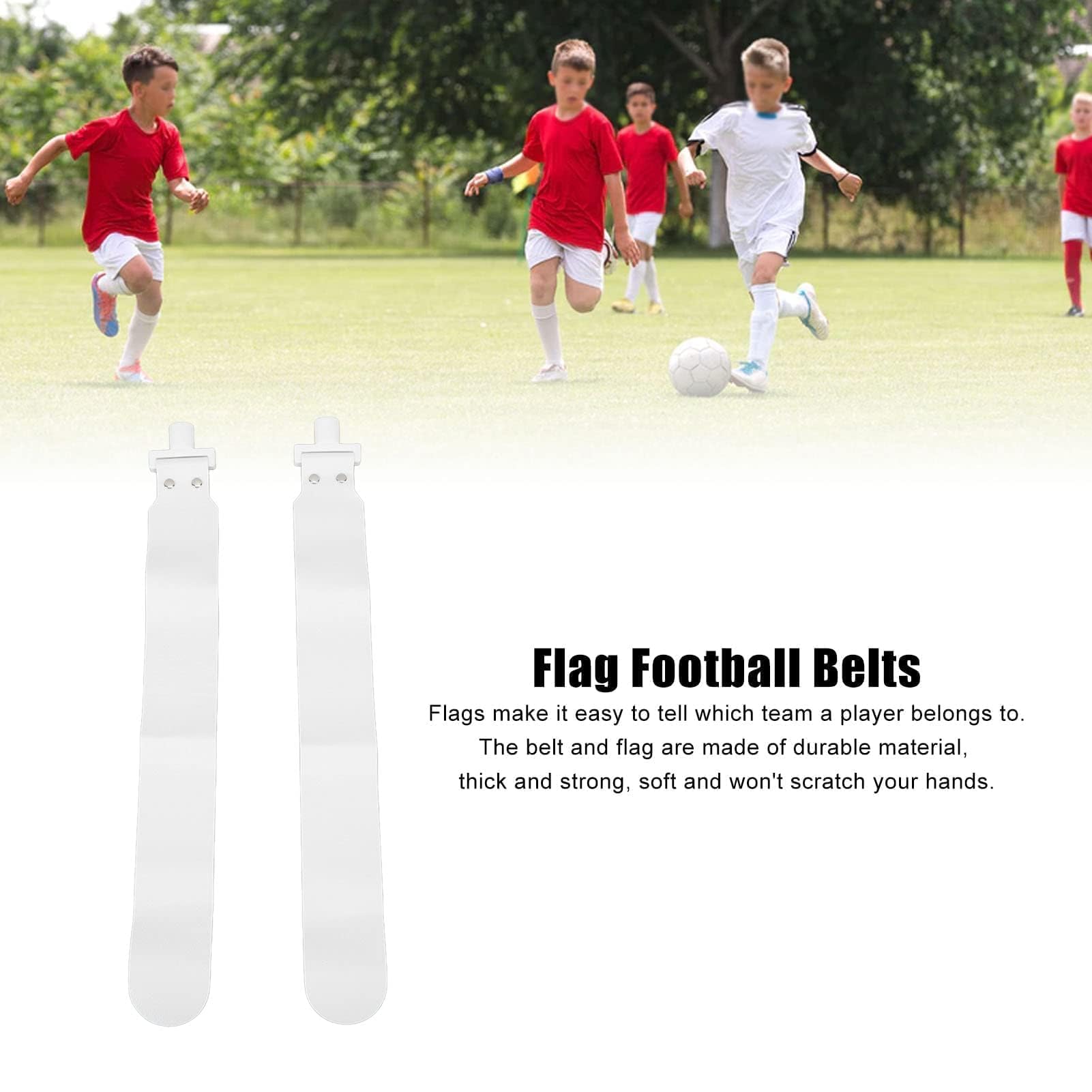 Zerodis Flag-Football-Ausrüstung, Praktische, Langlebige Flag-Football-Gürtel für den Spielplatz, Verstellbar, PP-Material, Weiß