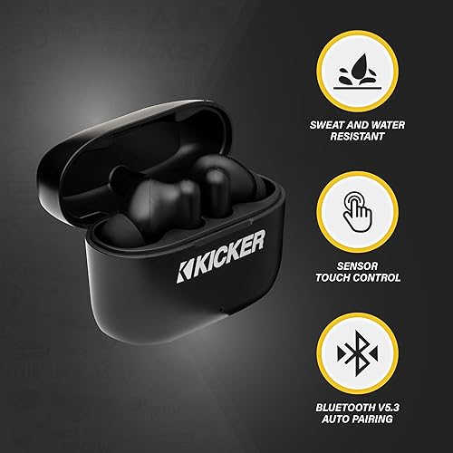 Miniatura 4 de Auriculares KICKER TWS2 Verdaderos Inalámbricos, Auriculares Bluetooth con Micrófono, Cancelación de Ruido Ambiental, Auriculares Inalámbricos para