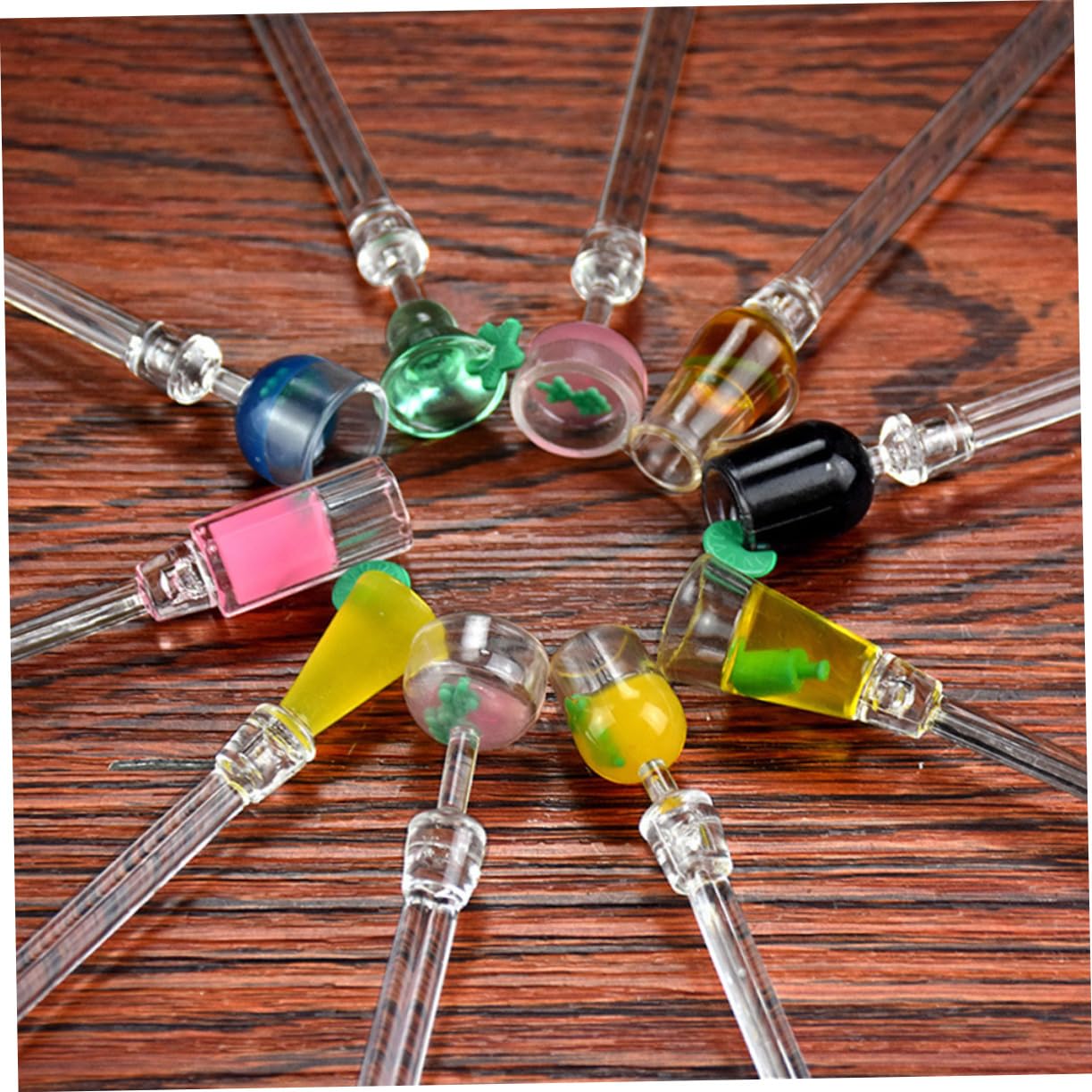 COLLBATH Set of 6 Acrylic Cocktail Spoons Long Handles Swizzle Sticks for Tall Drinks Bars Random Style