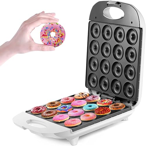 Mini máquina para hacer donas, máquina pequeña para hacer donas de 16 agujeros, mini máquina para hacer panqueques para desayunos, aperitivos,