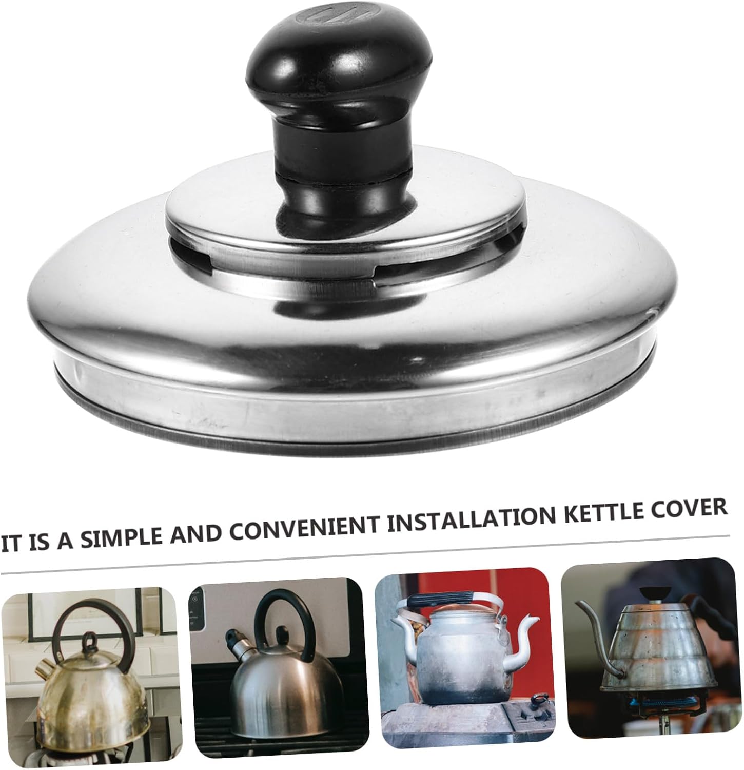 Universal Stainless Steel Whistling Kettle Replacement Lid, Tea Kettle Cover for Home, Office, Coffee Shop, and Restaurant Use