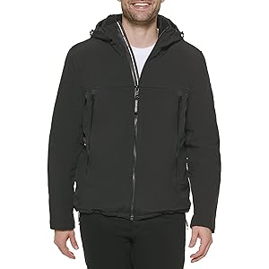 Calvin Klein Mens Winter Coats - Sherpa-lined Hooded Soft Shell Jacket