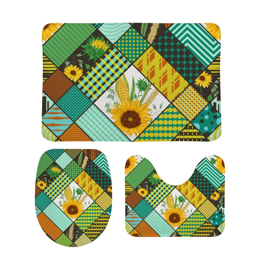 Tapis de sol antidérapant avec motif couture chic pour porche et intérieur