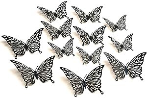 24PCS 3D Black Butterfly Wall Decals