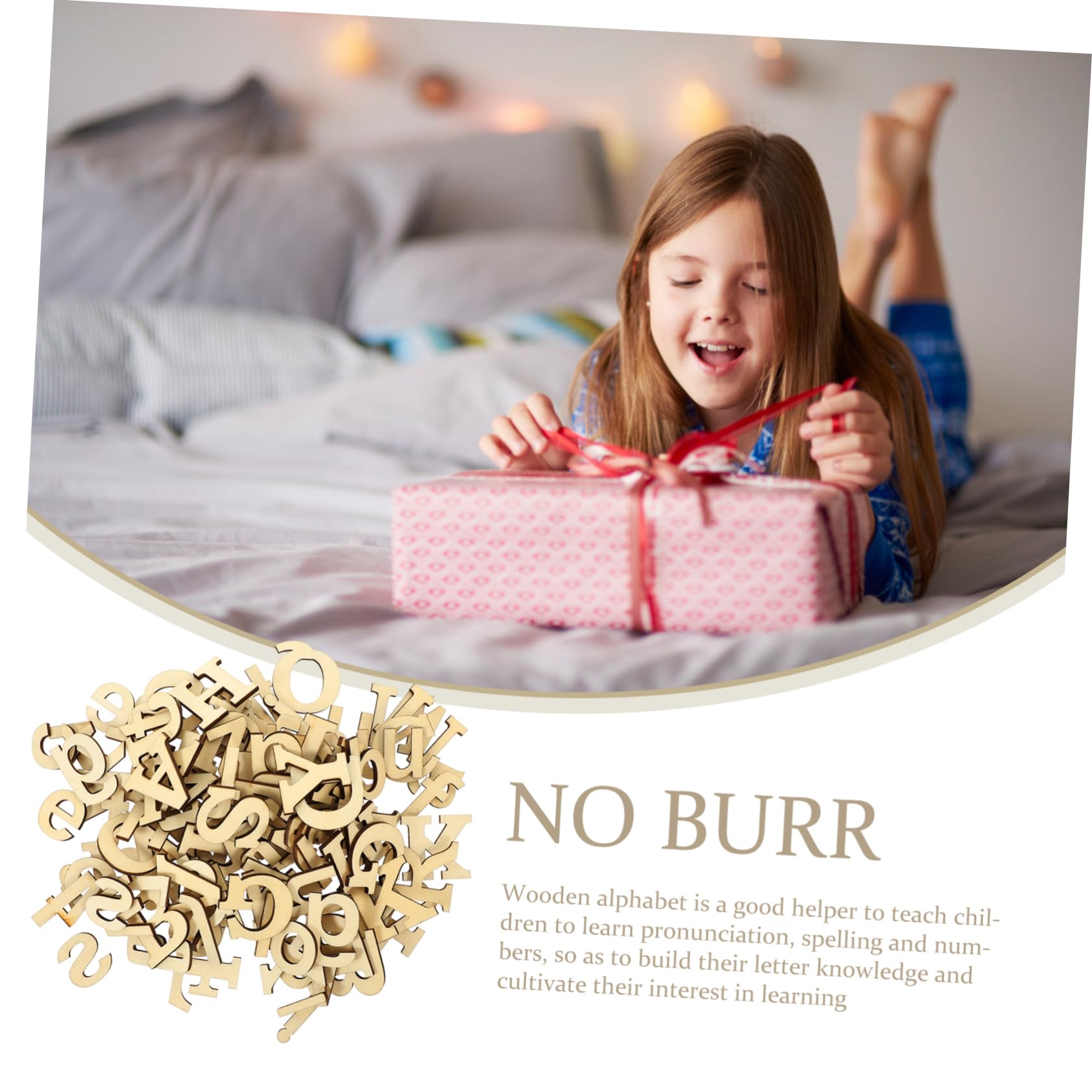 Anneome 124pcs Wooden Alphabet Letters Numbers Number Charcuterie Board Box Craft Decor Wall Decor