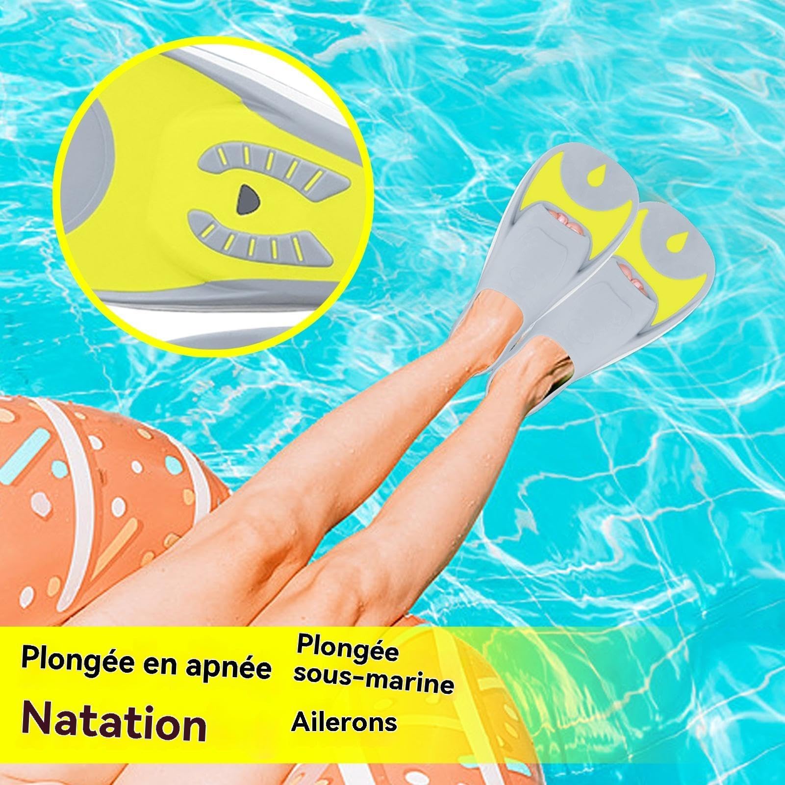 Pinne Da Nuoto Corte Pinne Da Immersione In Piscina Regolabili Attrezzature Da Viaggio Leggero | Accessori Per Sport Nautici Morbidi E Comodi | Snorkeling Surf Apnea Formazione Uso Bambino