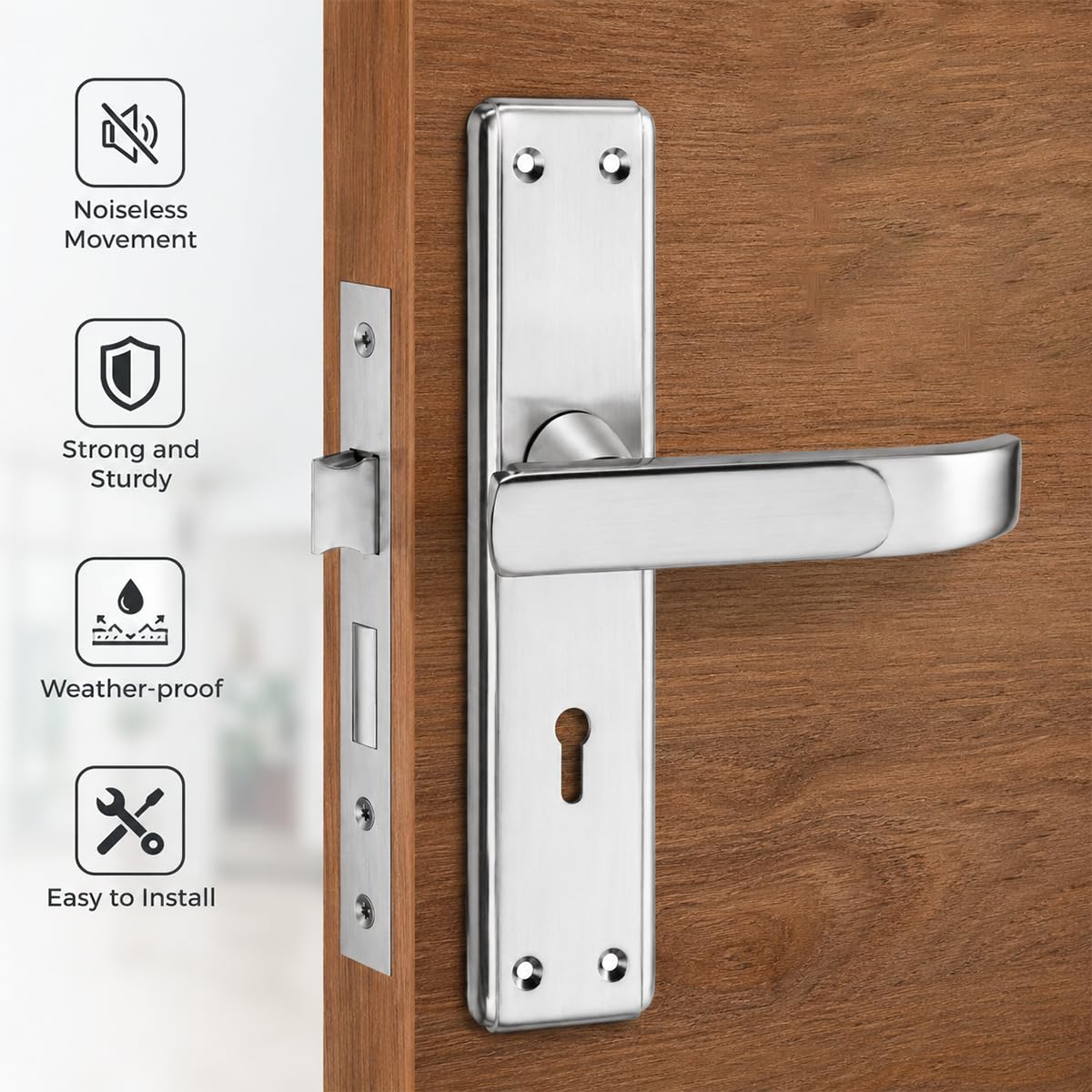 2点セット　2-10-260118-46-1 DY0926-1-1 Ozone OCX.KY2.STD CP/SN Zinc Alloy Mortise Door Handle Set for