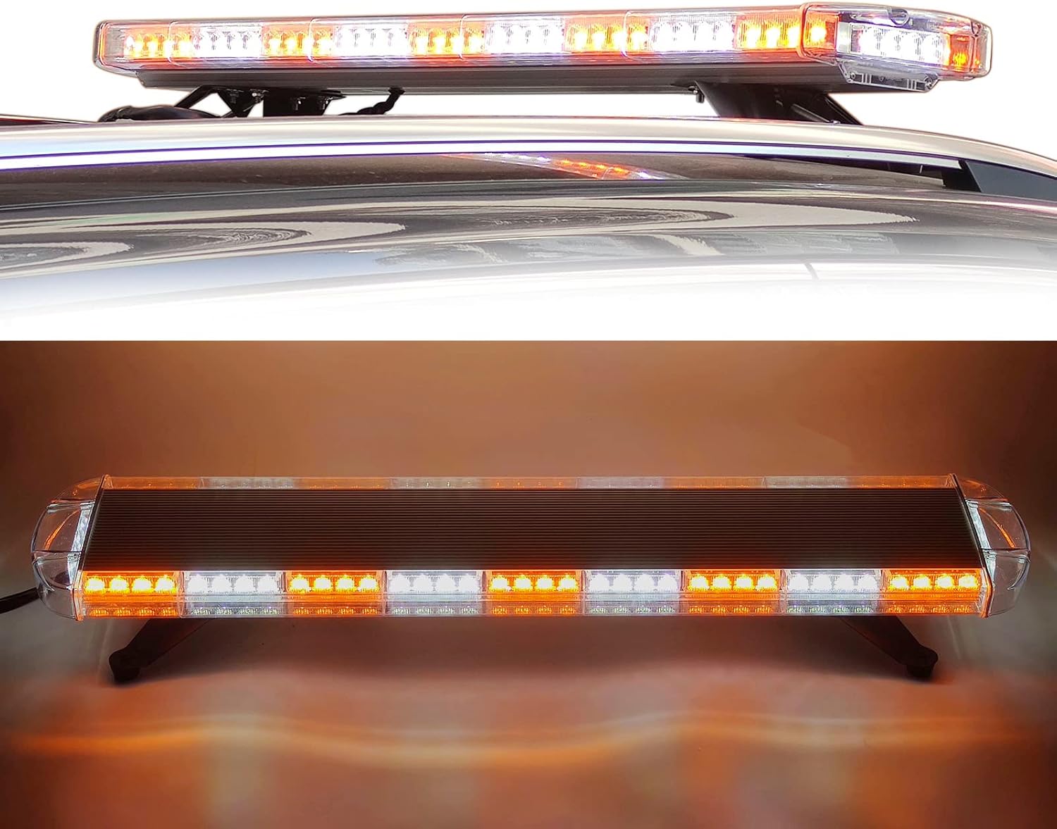 SHUBHADA 51" 96 LED amber/white led light bar, 12v24v warning