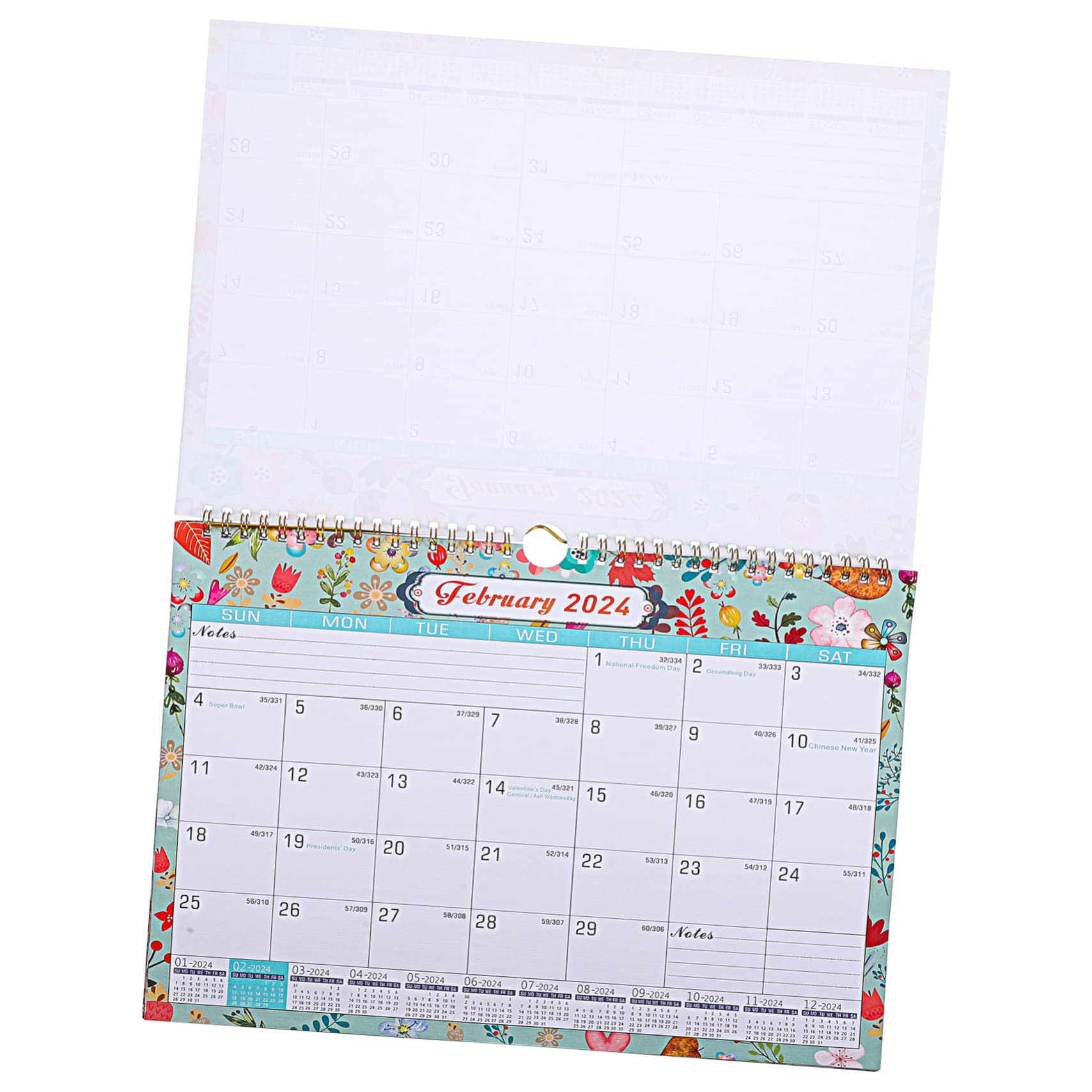 TEHAUX 2pezzi Calendario Mensile Da Parete Inglese Pianificatore Familiare Pratico Per Casa e Scuola Calendario Artistico e Leggero Organizzatore Di Eventi e Appuntamenti
