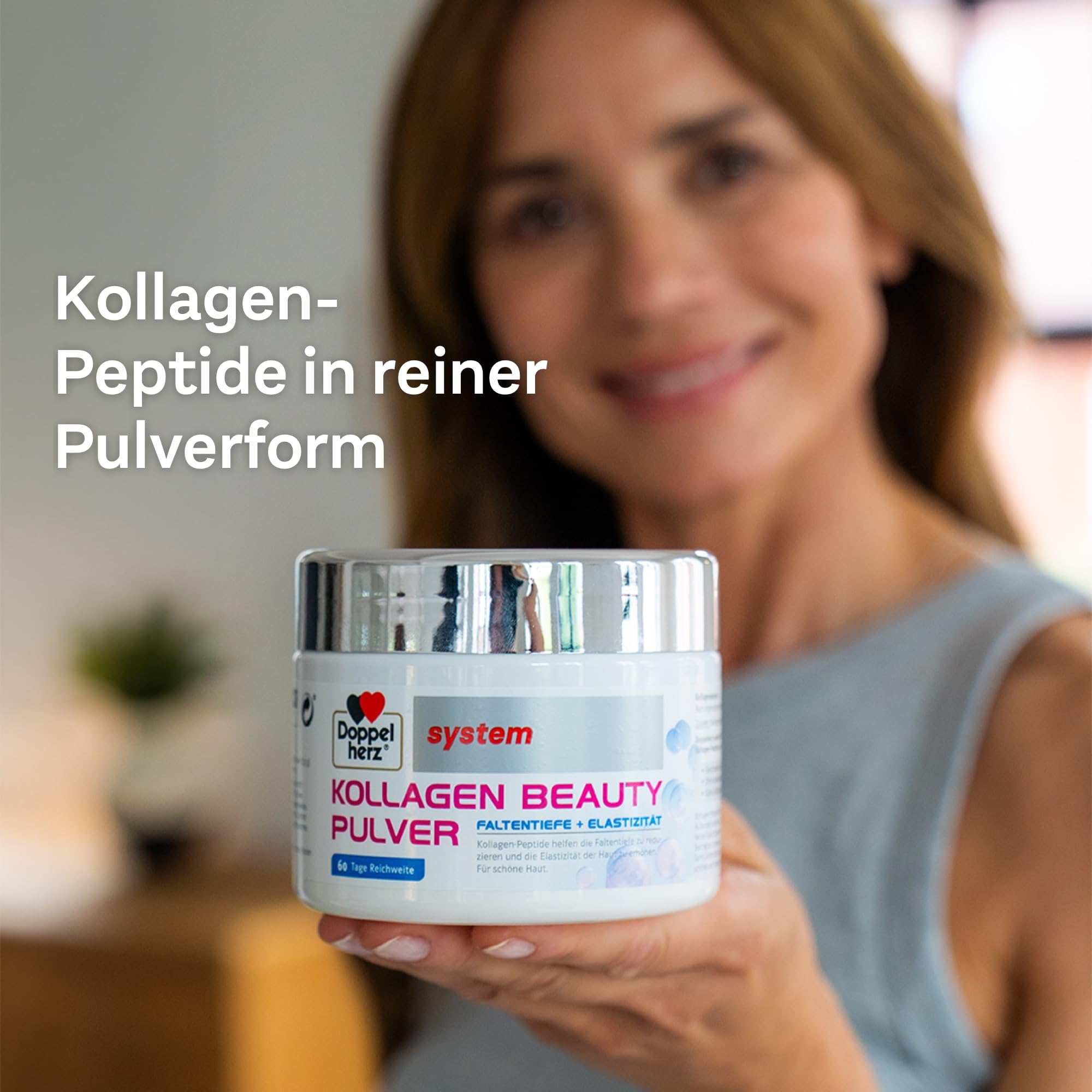 Doppelherz system KOLLAGEN BEAUTY PULVER - 60 Tage Reichweite | Kollagen-Peptide in reiner Pulverform - frei von Konservierungsstoffen und Aromen - 150 g