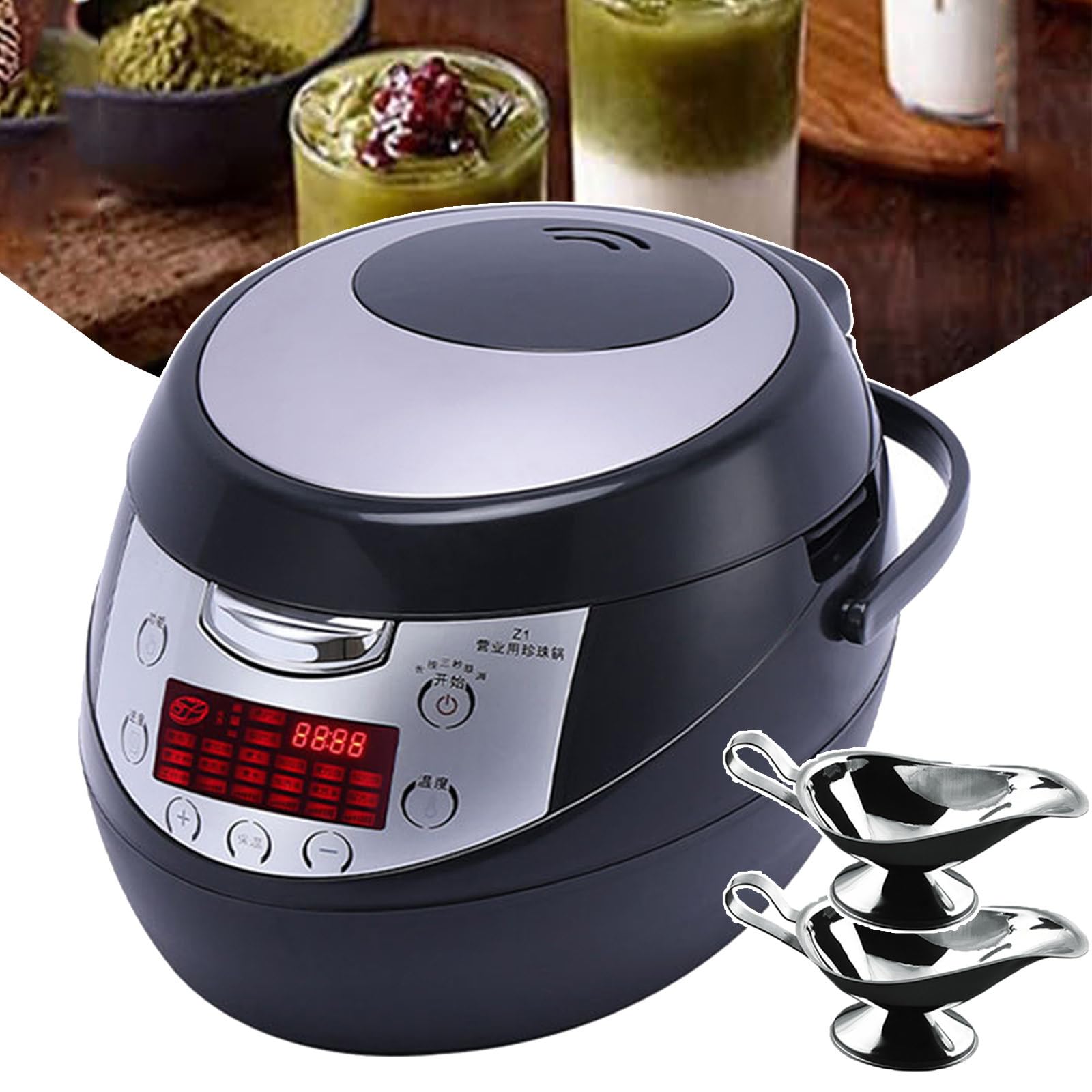 Pearl Maker Automatic Pearl Pot Aluminium Alloy Slow Cooker Non-Stick Pearls Cooker with Pot Lid Exhaust Valve Bubble