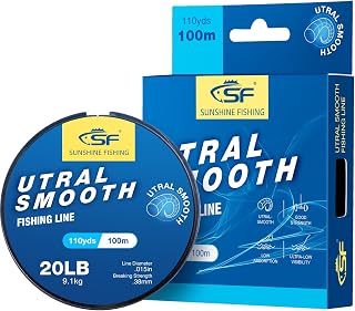 SF Monofilament Fishing Line Ultra Smooth with Spool Mono Nylon Line Clear 2 4 6 8 10 12 14 17 20 20LB Fishing Wire Freshwater Saltwater