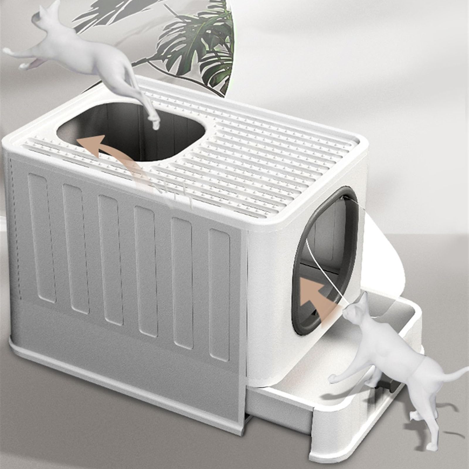 Lettiera per Gatti Lettiera for gatti, toilette for gatti completamente chiusa con porta, grande toilette for gatti con ingresso dall'alto e paletta, anti-schizzi, lettiere for gatti, forniture for an