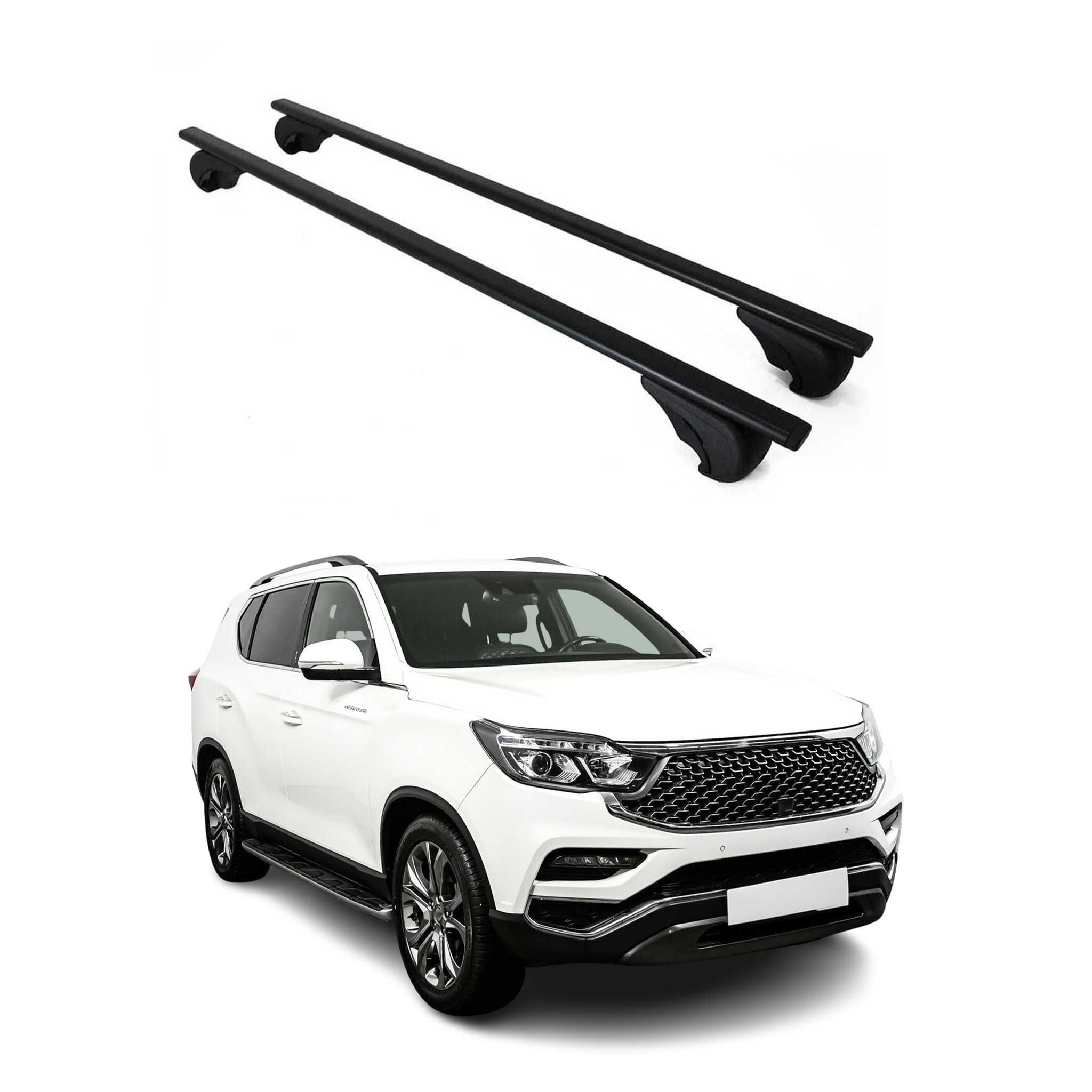 OMAC Dachträger für SsangYong Rexton 2017-2026 Stahl 2 Stangen Schwarz