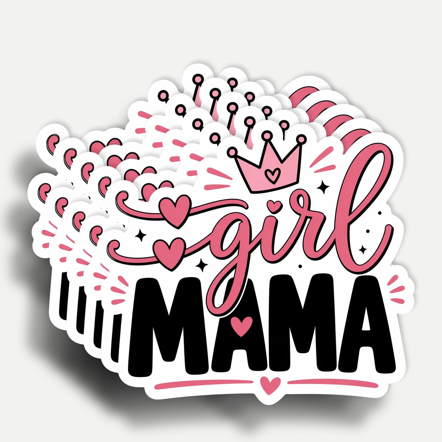 Photo 1 of (5Pcs) Girl Mama Sticker 3 Inch, Girl Mom Sticker, I Love You Mom Stickers, Perfect for Moms Mama Mothers Grandma Mother's Day Waterproof Vinyl Decal for, Water Bottle Laptop, Car, Phone, Book
