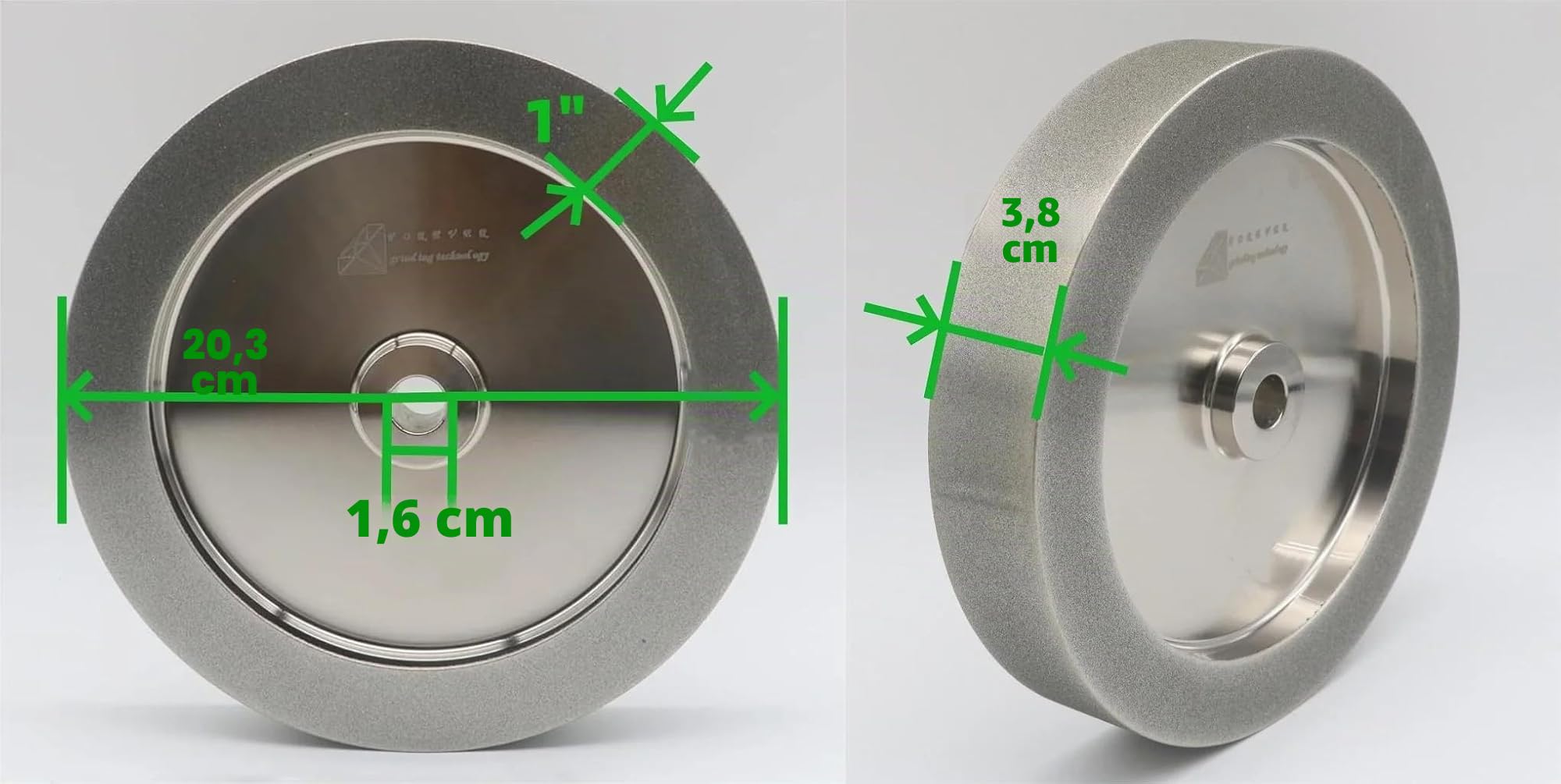 CBN Schleifscheibe 200mm CBN Wheels 8 inch 8" Dia X 1.5" wide X 5/8" Bore for Sharpening HSS Tools Woodturning Tools(180 Grit)