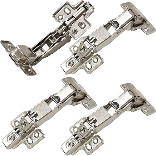 Bisagra de gabinete de cierre suave Jiayi de 165 grados, paquete de 4 bisagras superpuestas de 12 pulgada para armario, bisagra hidráulica de