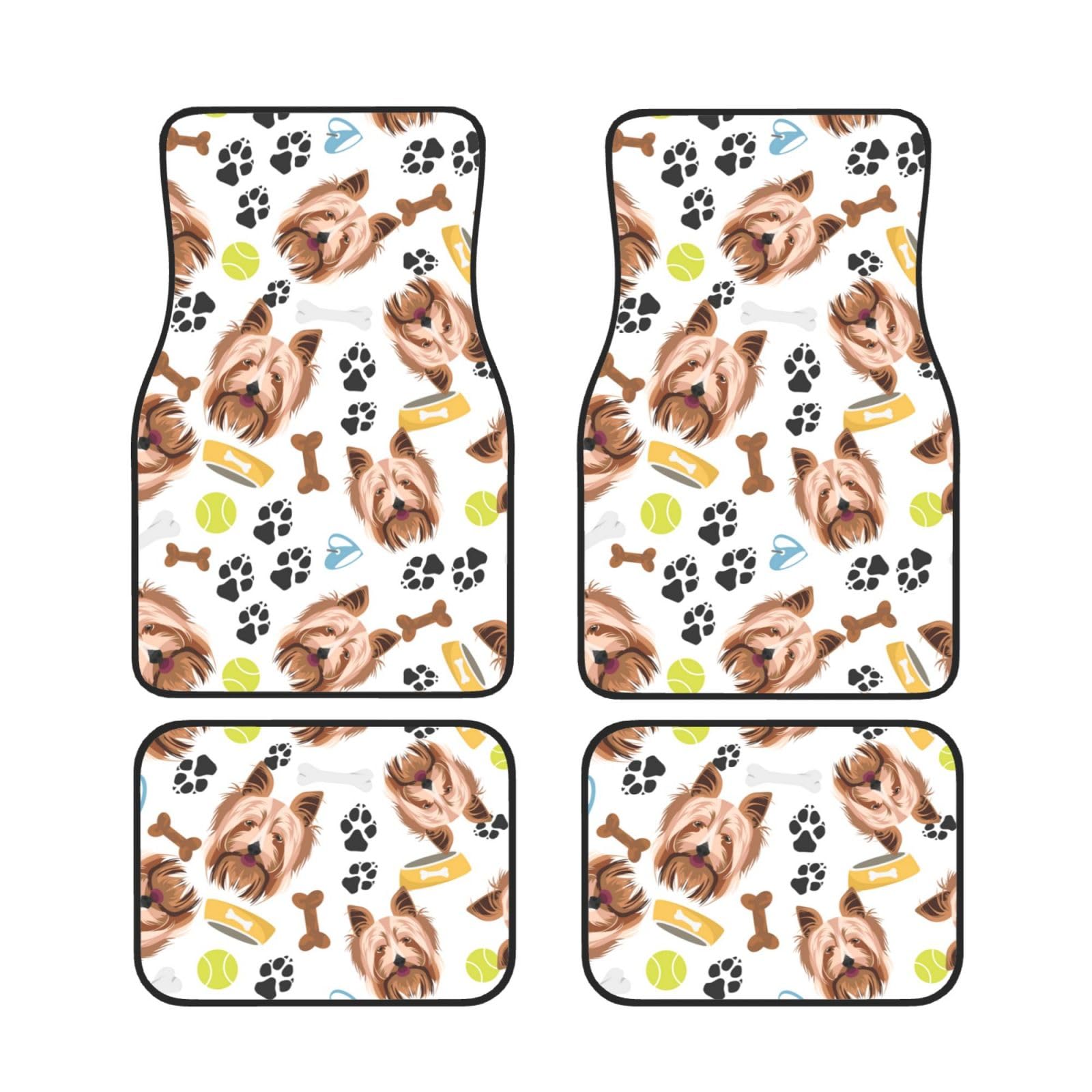 Alfombrillas para coche Yorkshire Terrier, juego de 4 piezas de neopreno antideslizante 7