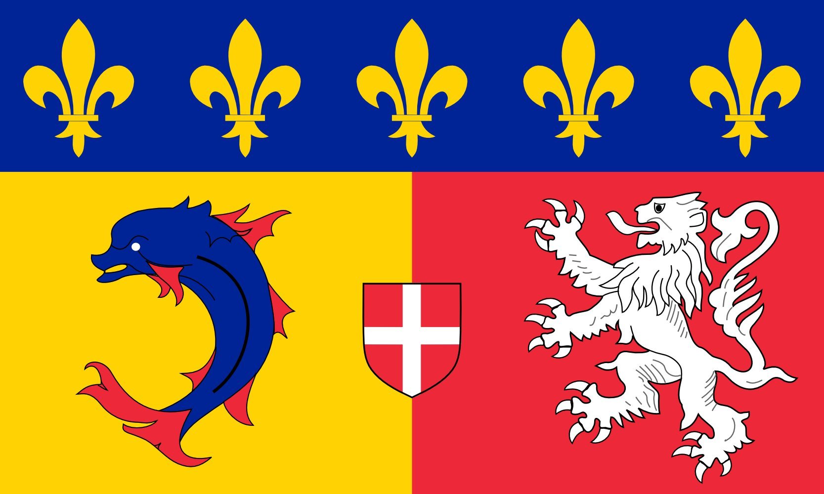 Drapeau paysage Rhône-Alpes idéal pour vos façades et mairies