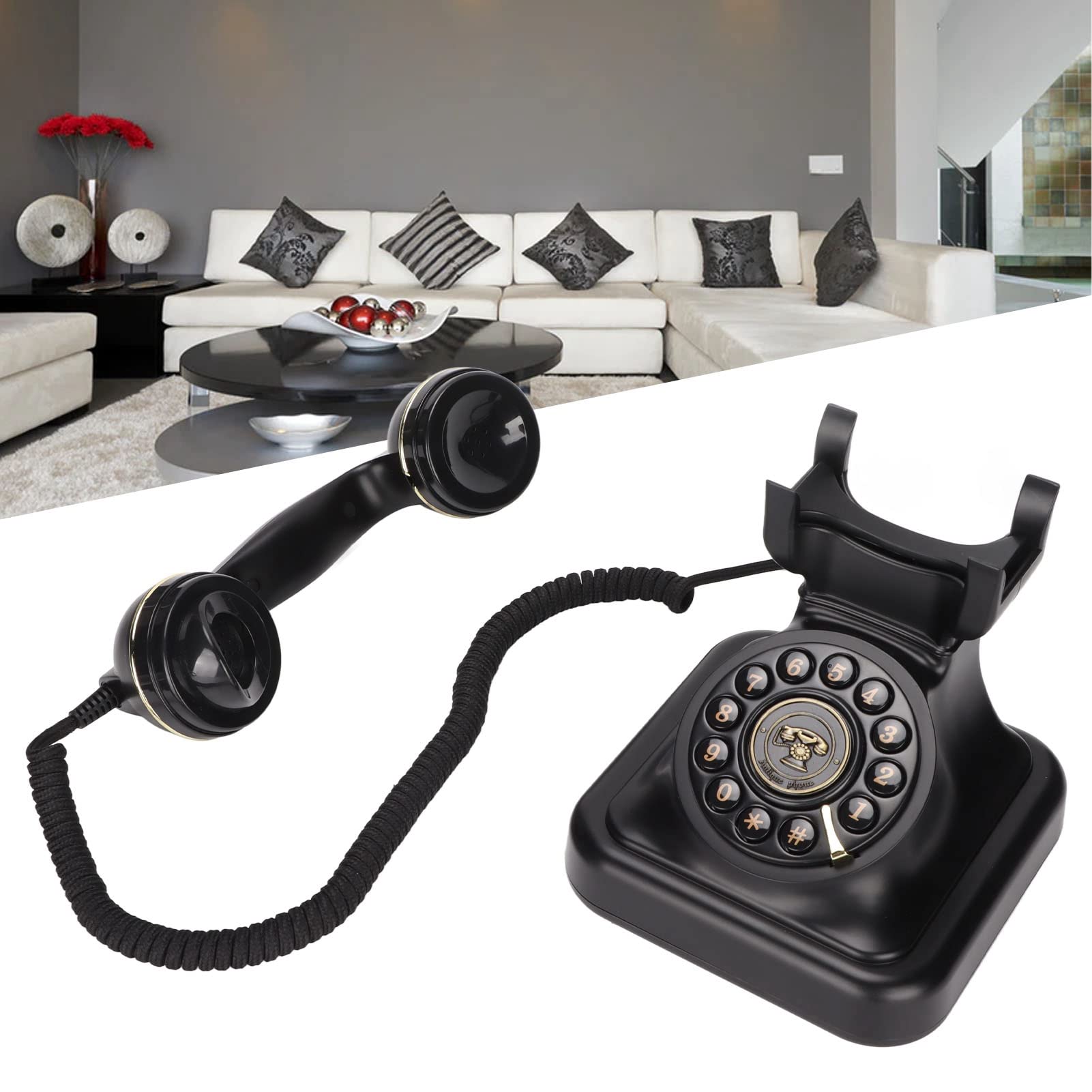 Antikes Telefon, Elegantes, Modisches Europäisches Retro-Telefon für Zuhause, Büro, Café, Bar, Dekoration, Festes Digitales Vintage-Telefon, Klassisches Europäisches Retro-Festnetz