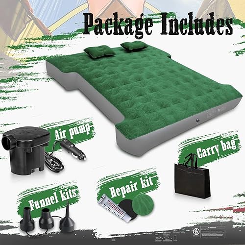 Vista 106 de Umbrauto Colchón de aire para platón de camioneta de tamaño estándar de 6 a 6.5 pies, inflable, para dormir en exteriores, tienda de campaña, Negro