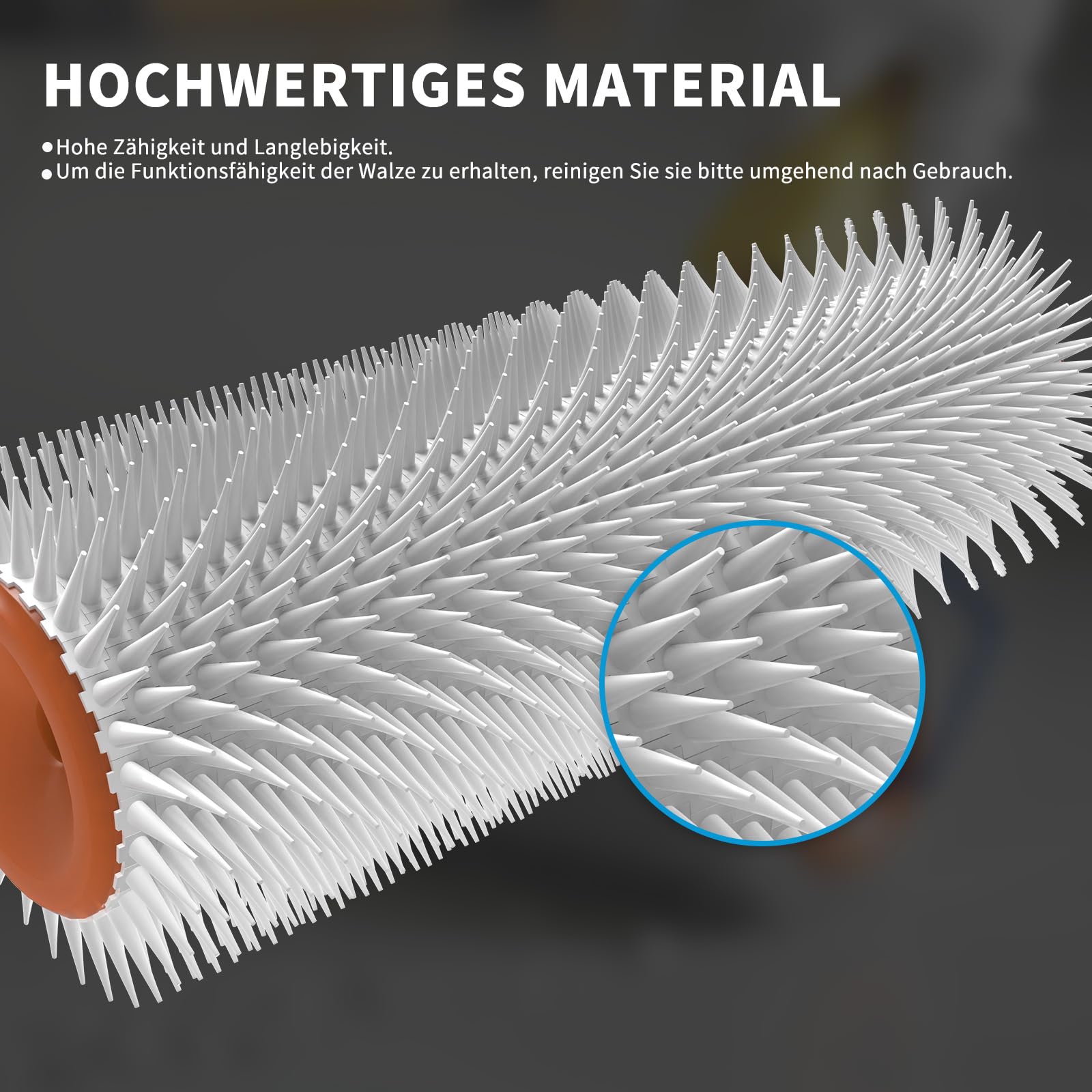 Entlüftungsroller 23 cm, Stachelwalze zur Entlüftung von Bodenbeschichtungen, Epoxidharz Bodenbeschichtung Werkzeug für Ausgleichsmasse Boden