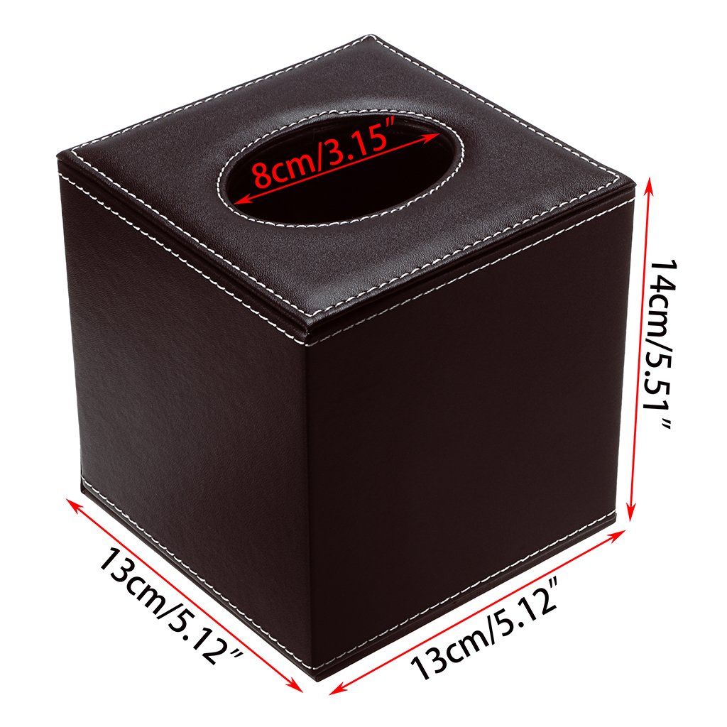 BTSKY - Caja de Pañuelos de Poliuretano y Cuero, Forma Rectangular, Ideal para Sala de Estar, Baño, Oficina, Hotel