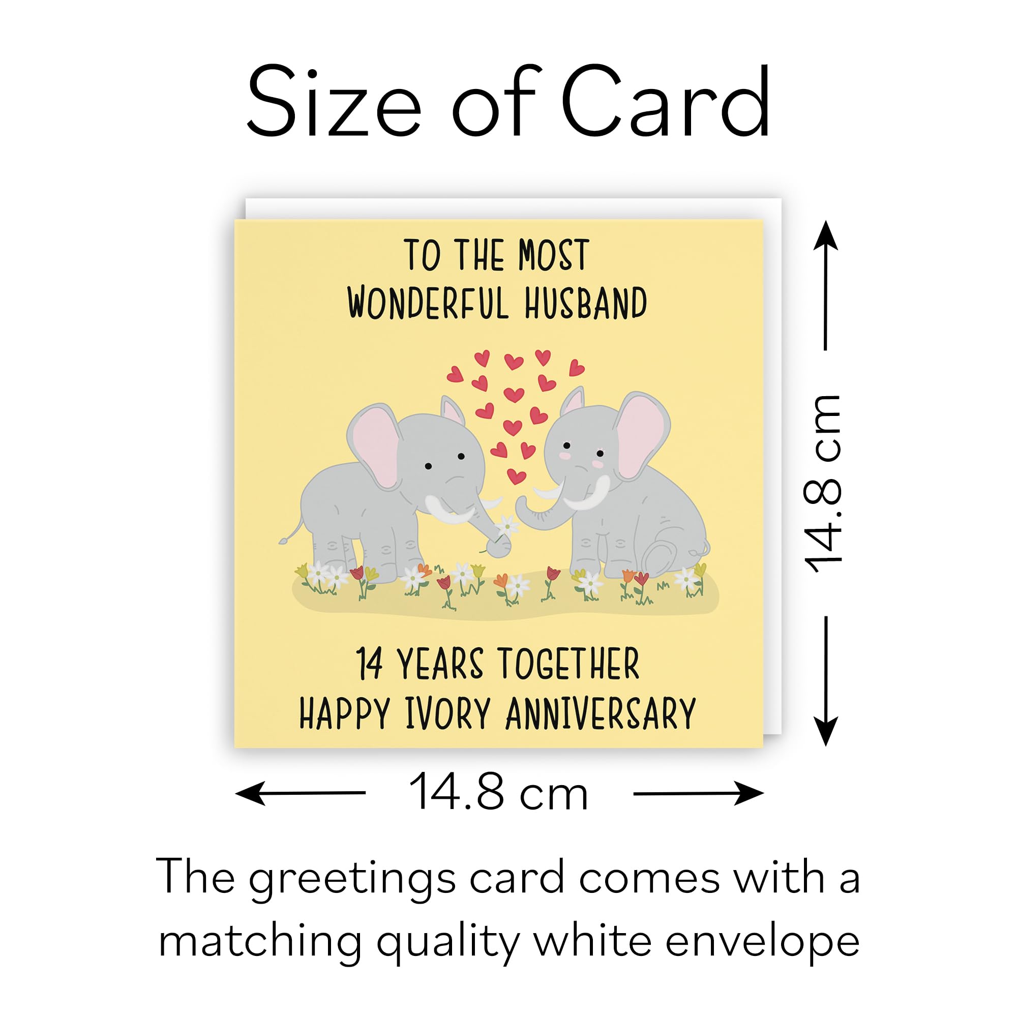Hunts England, Husband 14th Anniversary Card, To The Most Wonderful Husband, 14 Years Together, Happy Ivory Anniversary - Image 4