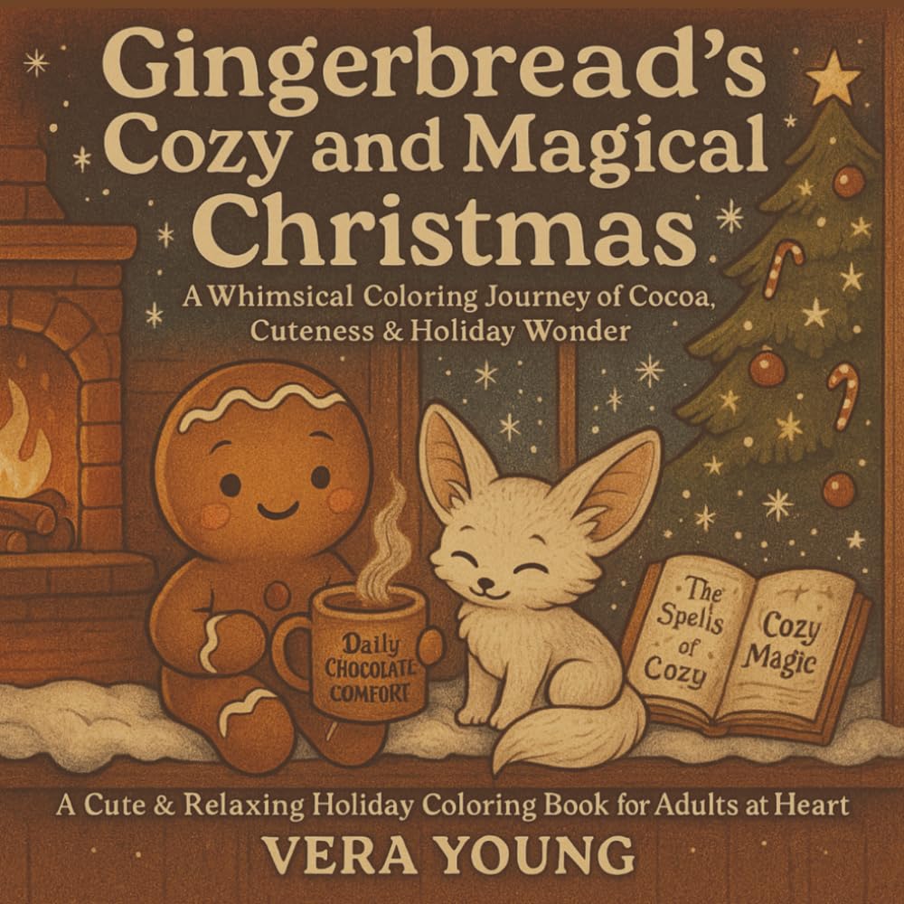Gingerbread’s Cozy and Magical Christmas | A Whimsical Journey of Cocoa, Cuteness & Holiday Wonder: A Cute & Relaxing Holiday Coloring Book for Adults and Kids at Heart