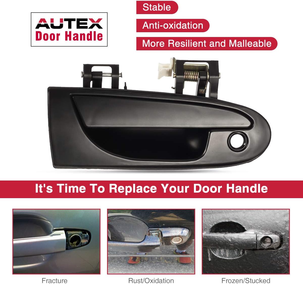 AUTEX 2pcs Exterior Door Handle Front Left Right Side Compatible with Coupe 95-00 Compatible with Avenger 95-00 Compatible with Eclipse 95-98 Door Handle 77493 77494