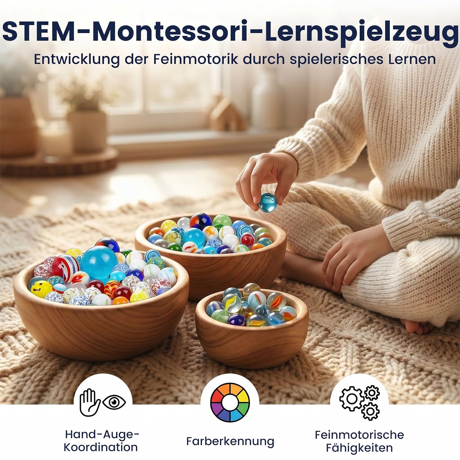 HAKACC 85 Canicas de Cristal Coloridas en Lata de Hojalata - Juego de Canicas para Niños y Decoración de Plantas
