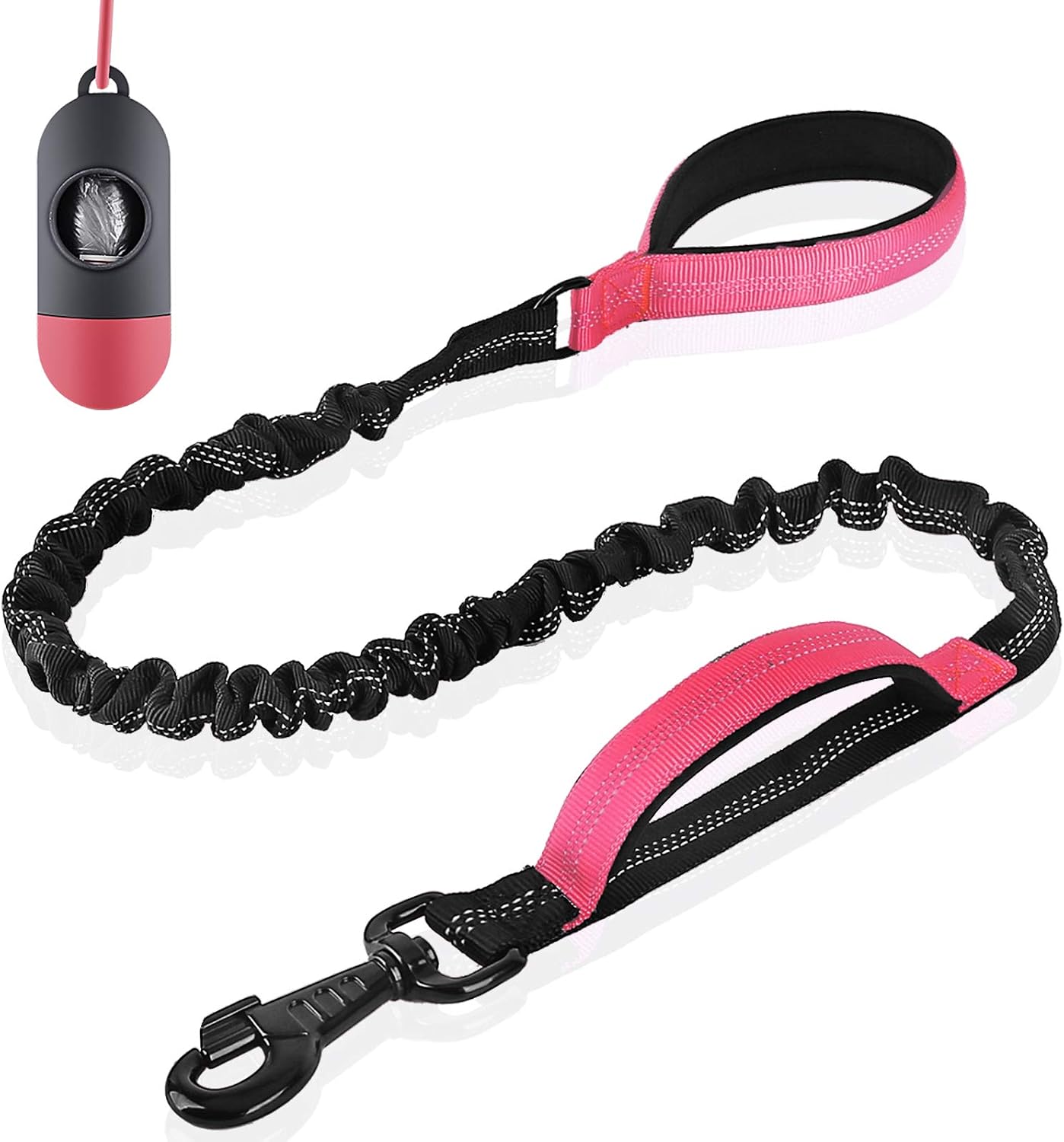 Short Dog Leash with Padded Handle, Bungee Dog Leash Shock Absorbing, Nylon Reflective Pet Leashes for Walking, Dog Lead for Medium & Large Dogs