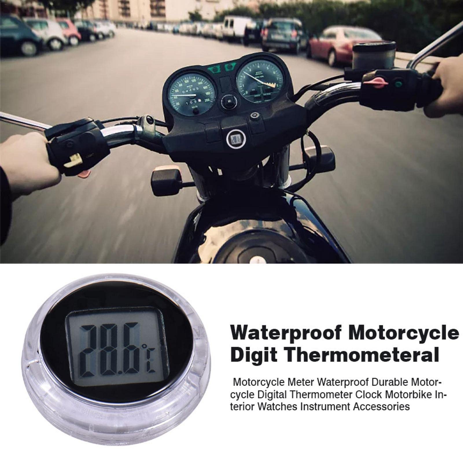 Termometro digitale impermeabile per moto, compatibile solo con Celsius, termometro digitale da cucina, orologio da interno per moto