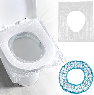 Disposable Toilet Seat Cover - Plastic Toilet Seat Covers Waterproof Non-Slip Individually Wrapped Friendly Packing For Travel,Potty Training,Pregnant Moms & Adults,60 Pack