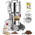 Electric Grain Grinder Mill 1000g High-speed Spice Herb Mill Commercial Powder Machine for Dry Cereals Grain Herb Spice Coffee Corn Bean (1000g Stand Type)