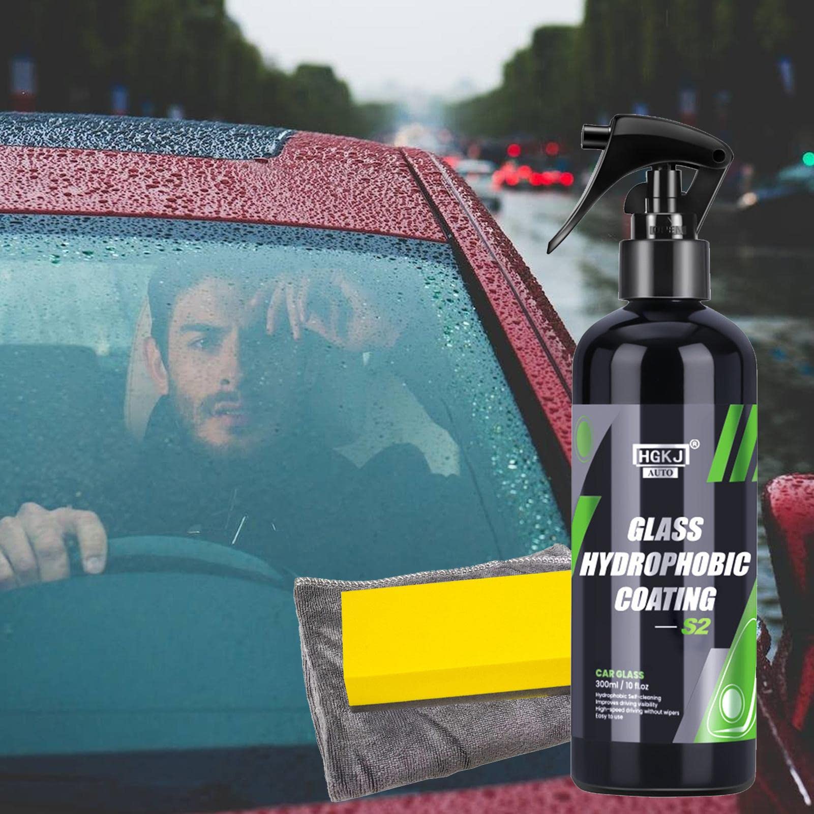 Agente Anti-Lluvia Del Coche, Revestimiento Hidrofóbico Versátil Ventanas Del Coche, Spray De Coche Dispersante Lluvia, Spray De Vehículo De Diseño Larga Duración, Spray Resistente A La Lluvia