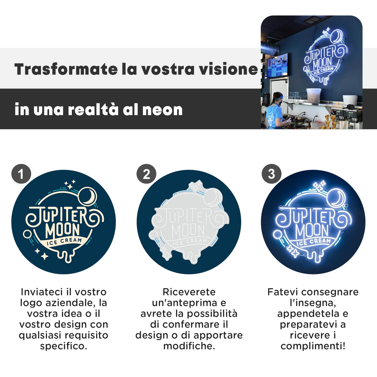 Neonapm Insegna al Neon Personalizzata, Scritta Neon Led Personalizzata, Artigianali Decorazione da parete Anniversari di Matrimonio, Ristorante, Eventi, Vetrine, Logo Aziendale(26-150 cm, 1-3 Righe)