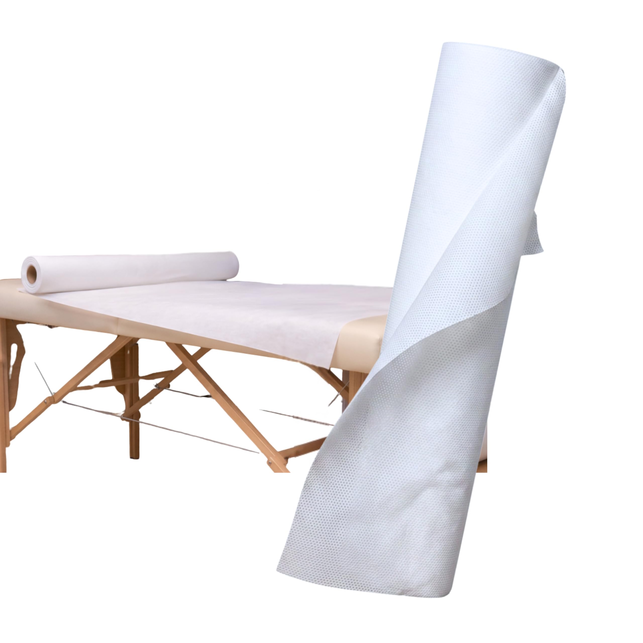Einweg Bettlaken auf Rolle Vliesstoff Massageliege Bezug 80x180cm 50 Abrissen 90 m Weiß 25 g/m² SMS Perforiert Abreißbar für Kosmetikliege Spa Friseur Salon