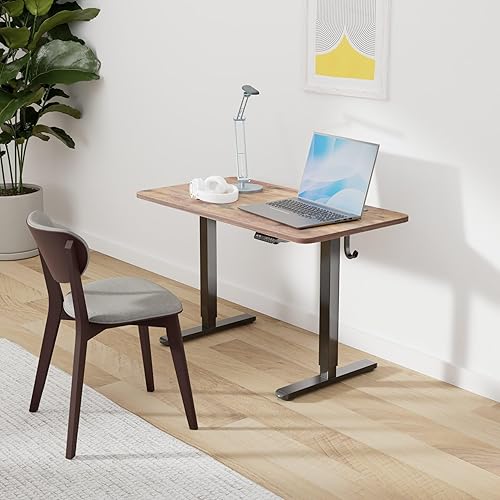 Miniatura 2 de BANTI Escritorio de pie eléctrico de altura ajustable de 40 pulgadas, escritorio ergonómico para oficina en casa, parte superior marrón rústica
