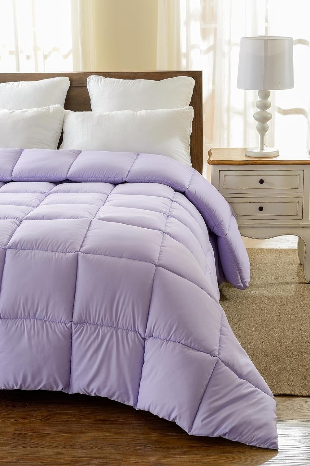 Web Linens Inc Super Oversized - Down Alternative Comforter - Fits Pillow Top Beds - King 110" x 96" - Purple - Exclusively by Blowout Bedding RN #142035